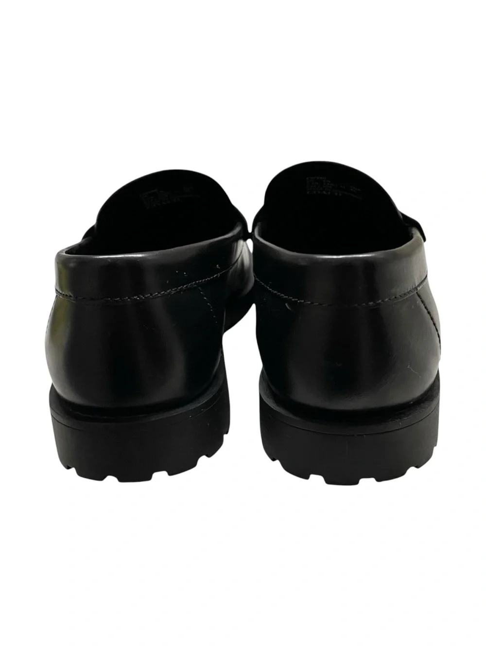 Coach Black Leather Loafers with Gold Accent
